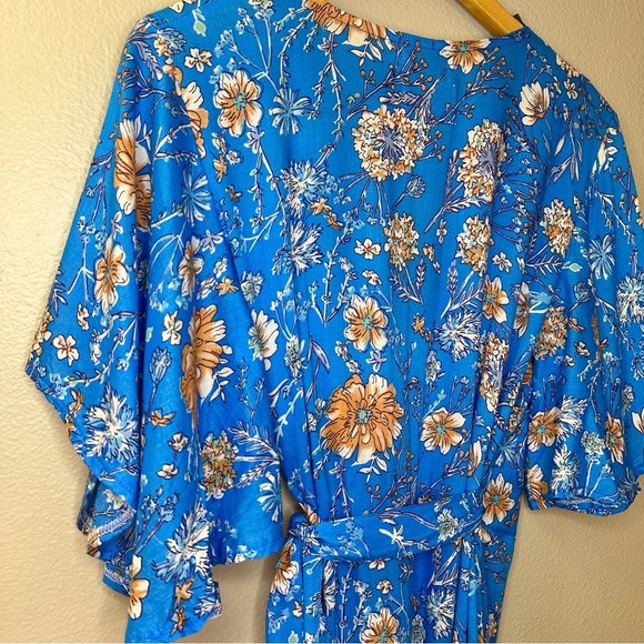 The Fox and the Mermaid Bohemian Jodoh Maxi Wrap Dress Floral Ruffle Flowy - Picture 8 of 11